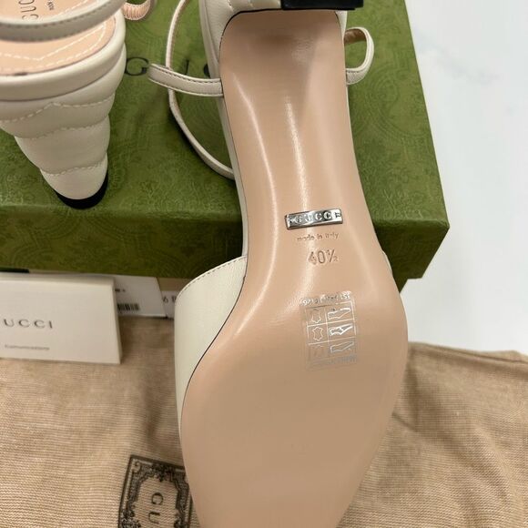 Women’s Gucci GG T-strap, leather sandals size 40.5 made in Italy - Picture 9 of 12